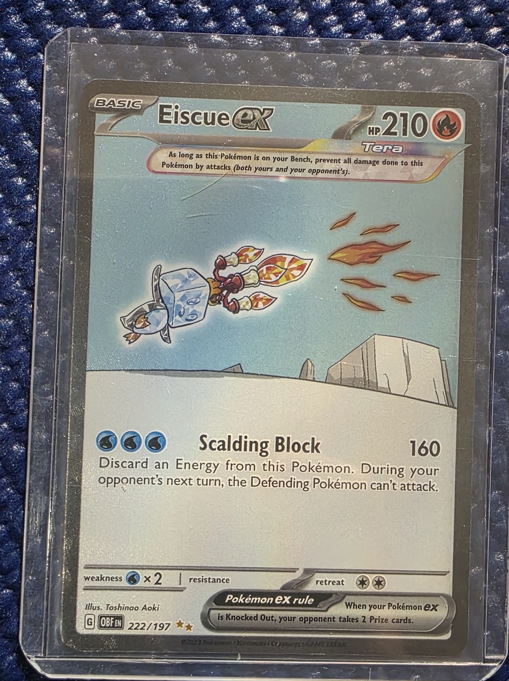 Pokemon Eiscue EX Blue Ice and Red Flame Card